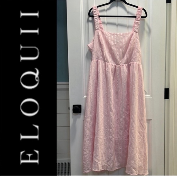 50. Eloquii Pink and White Striped Lined MIDI
Dress. Size 18. NWT. - Picture 3 of 8